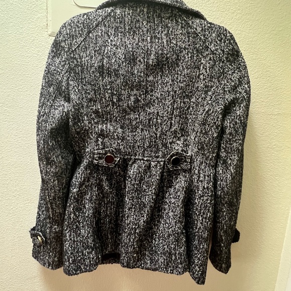 Express Women's Black and White Tweed Jacket Pea Coat - Picture 2 of 6